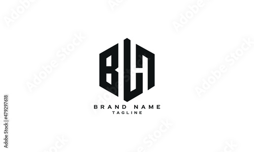 BLH, BLN, Abstract initial monogram letter alphabet logo design photo