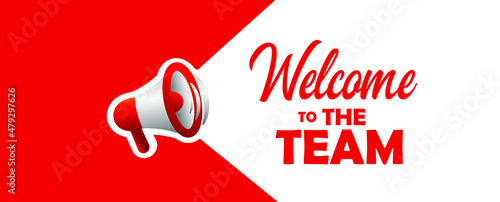 welcome to the team on white background