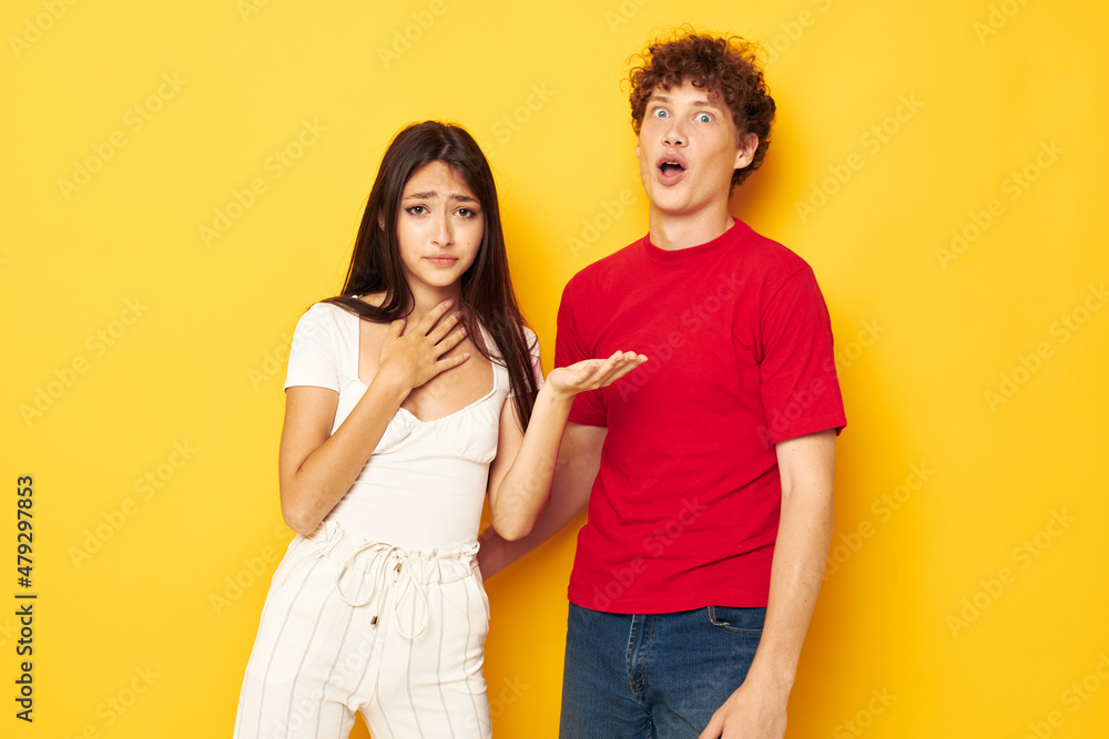 cute young couple together posing emotions close-up Lifestyle unaltered cute young couple together posing emotions close-up Lifestyle unaltered
