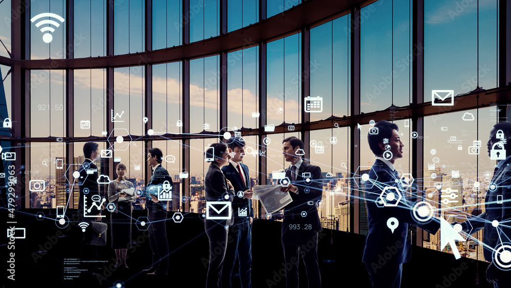 Fototapeta premium Business network concept. Human Resources. Group of businesspeople. Management strategy.