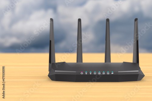 Wireless internet router on...