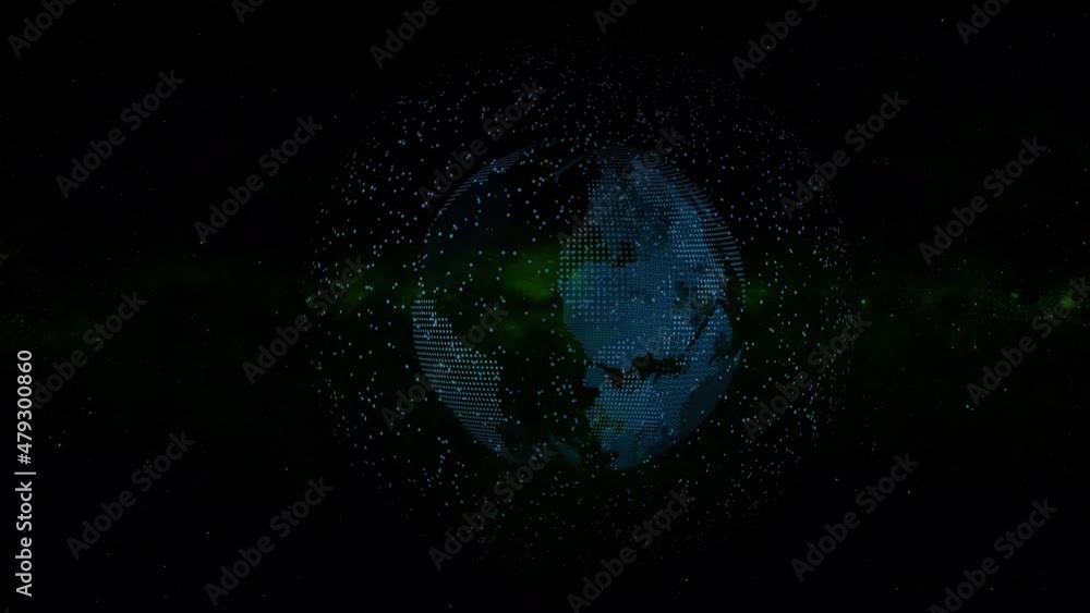Digital earth rotating. Earth globe rotating with plexus motion background. Futuristic communication concept, Seamless loop 4k animation. Digital earth rotating. Earth globe rotating with plexus motion background. Futuristic communication concept, Seamless loop 4k animation.