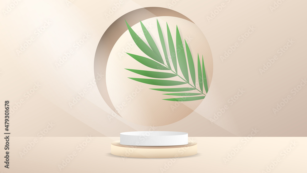 Podium and minimal abstract background , 3D stage podium display product , stand to show cosmetic products ,illustration 3d Vector EPS 10