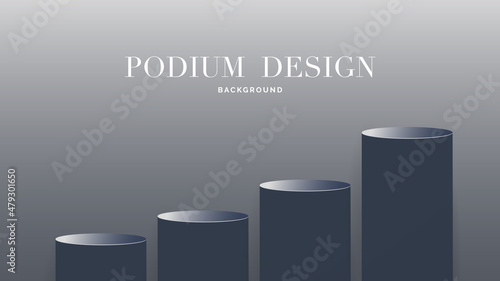 Four cylindrical podiums in sequence , Podium and minimal abstract background , 3D stage podium display product , stand to show cosmetic products ,illustration 3d Vector EPS 10