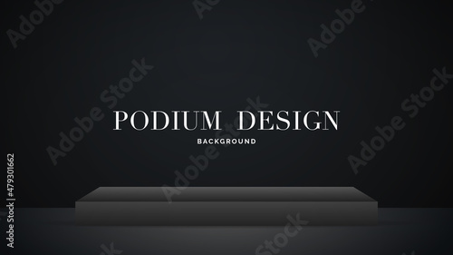 Black square Podium and minimal abstract background , 3D stage podium display product , stand to show cosmetic products , luxury design, expensive ,illustration 3d Vector EPS 10