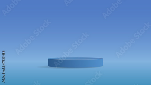 Blue Podium and minimal abstract background , 3D stage podium display product , stand to show cosmetic products ,illustration 3d Vector EPS 10