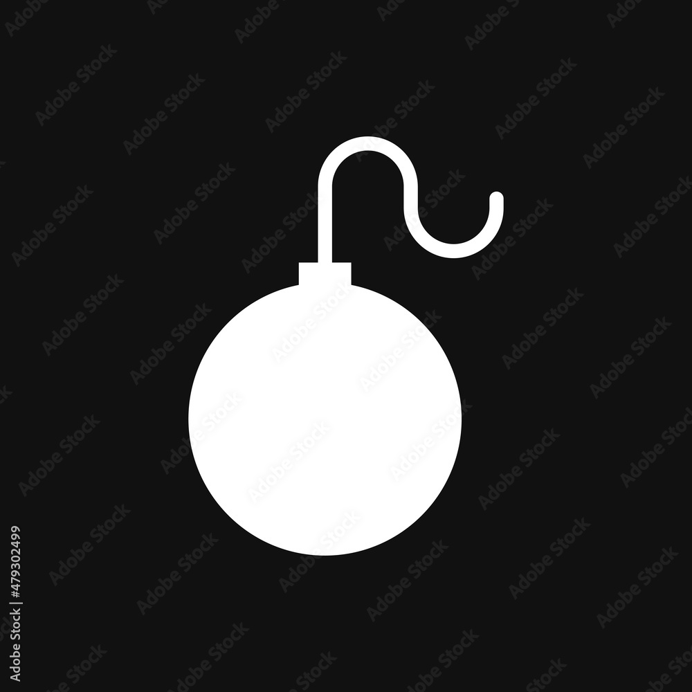 Bomb icon. Vector boom icon on grey background Bomb icon. Vector boom icon on grey background