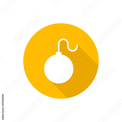 Bomb flat icon with shadow