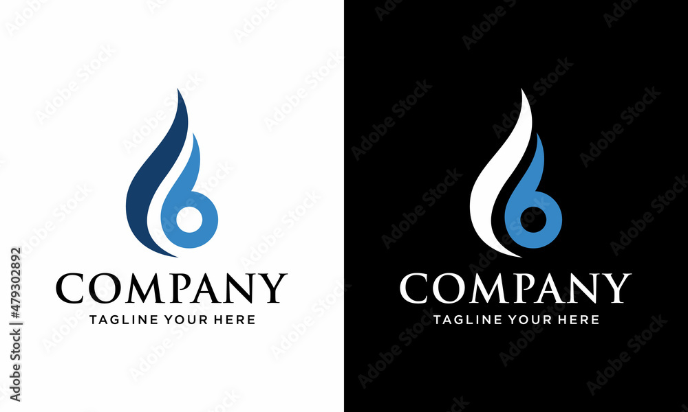 6 Water oil Logo Monogram Icon Vector Template. on a black and white background. 6 Water oil Logo Monogram Icon Vector Template. on a black and white background.