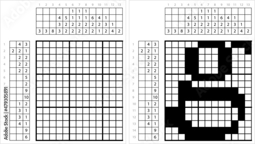 Alphabet g Lowercase Nonogram Pixel Art M_2112002