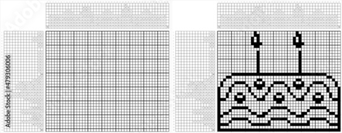 Cake Icon Nonogram Pixel Art M_2112002 photo