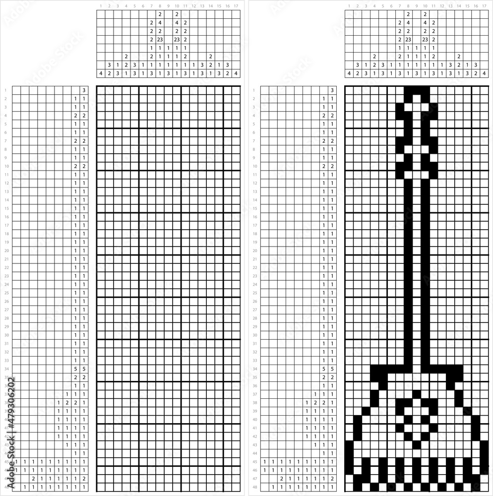 Fototapeta premium Ice Scraper Icon Nonogram Pixel Art M_2112001