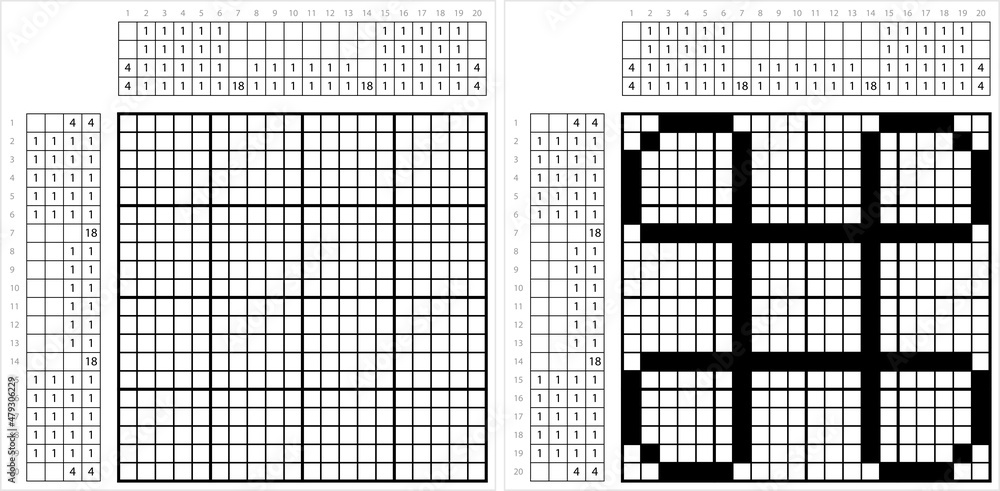 Fototapeta premium Looped Square Icon Nonogram Pixel Art M_2112002