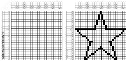 Star Icon Nonogram Pixel Art M_2112001 photo