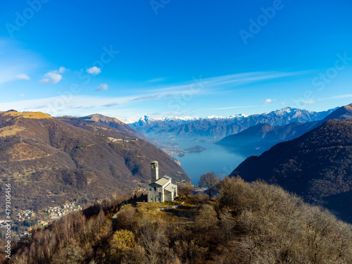 Landscape of the San Zeno Hermitage from Valle Intelvi photo