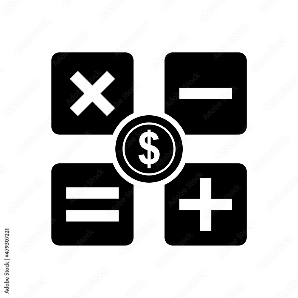 Fototapeta premium Calculator and dollar icon isolated on white background