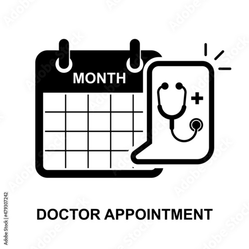 Doctor appointment icon isolated on white background vector illustration.