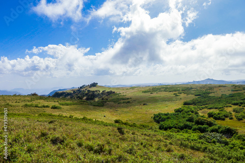 Panoramic View to the Simien Mountains in the Clouds from the Gondar Road, Northern Ethiopia © Dave