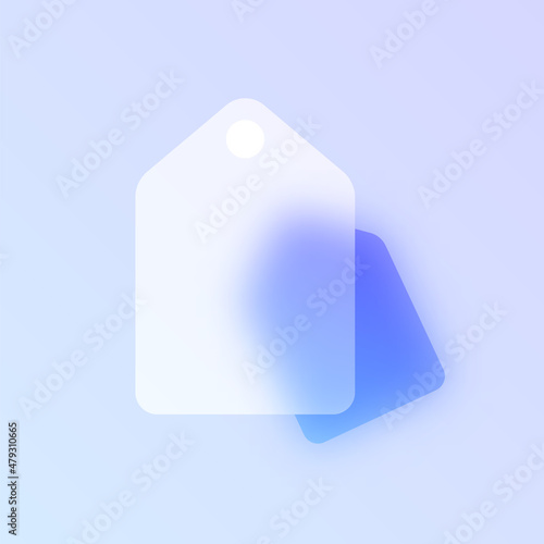 tag glass morphism trendy style icon. tag color vector icon with blur, transparent glass and purple gradient. for web and ui design, mobile apps promo business polygraphy