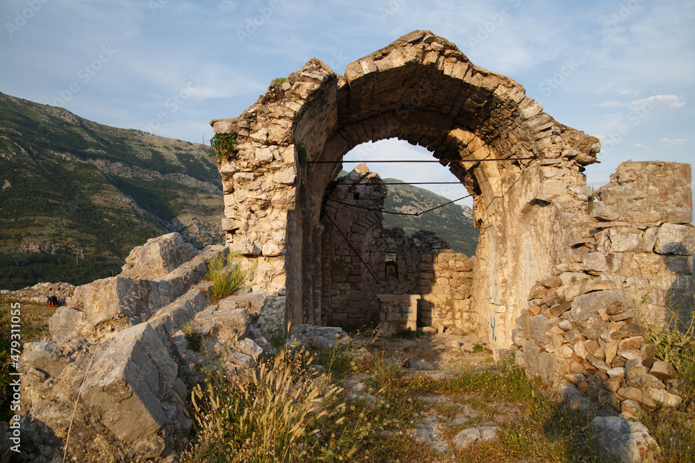 Ruins of an ancient honored church, Montenegro.