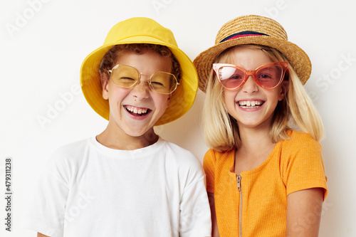 portrait of little children boy and girl posing fashion childhood © Tatiana