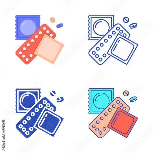 Contraception methods icon in line style