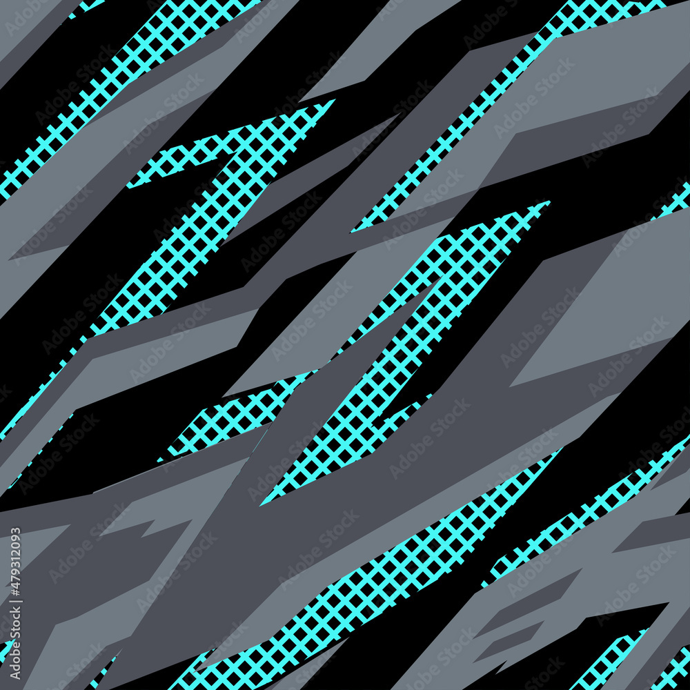 Seamless geometric pattern of shapes. Racing background print on vinyl ...