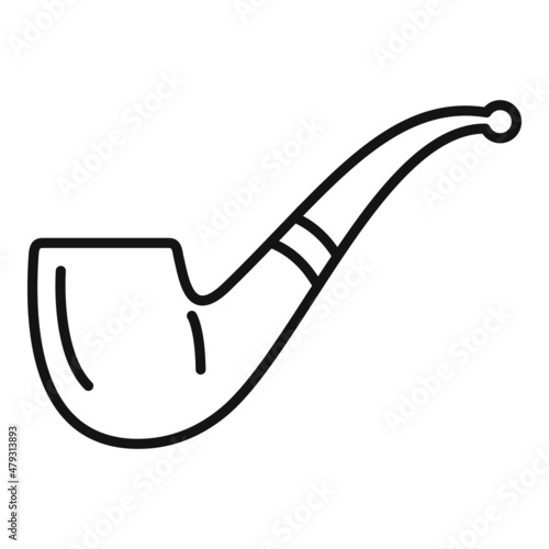 Classic smoke pipe icon outline vector. Old smoker