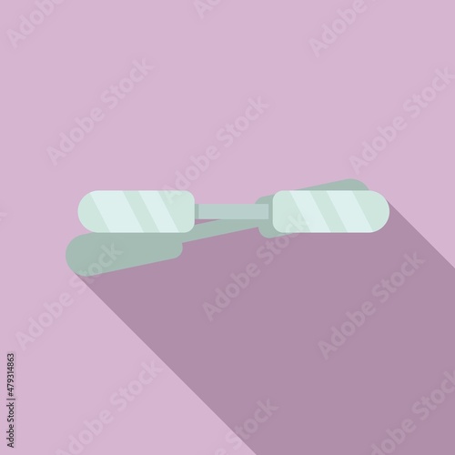 Tonsillitis sticks icon flat vector. Throat tonsil