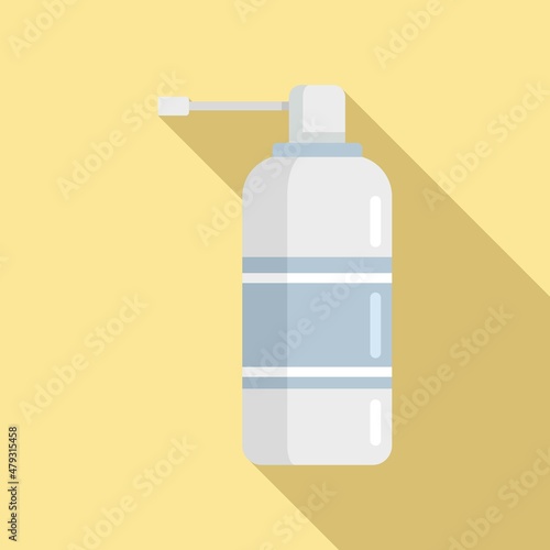 Tonsillitis spray icon flat vector. Tonsil mouth