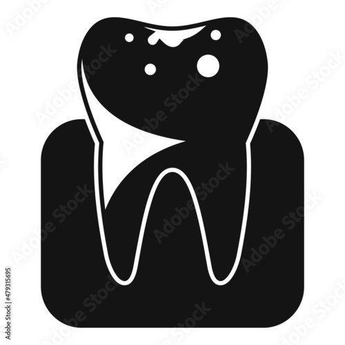 Tooth disease icon simple vector. Throat tonsil