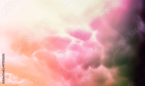 Sky landscape with clouds in paste multil colors photo