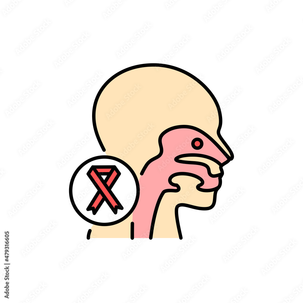 Cancer sinuscolor line icon. Human diseases. Cancer sinuscolor line icon. Human diseases.