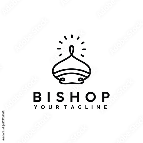 Fotografie, Tablou bishop intelligence symbol logo design