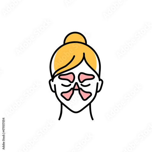 Sinus problems color line icon. Human diseases.