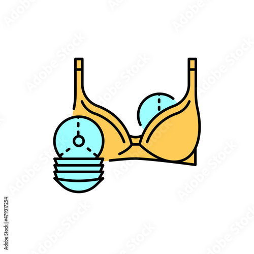 Milk drip pads color line icon. Human diseases.