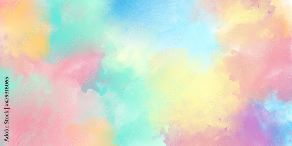 Delicate childish romantic colors watercolor background. Watercolor texture and creative paint gradients. Abstract watercolor