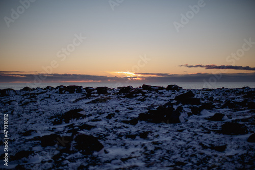 Vik I Myrdal, black sand beach, Iceland winter © Christian