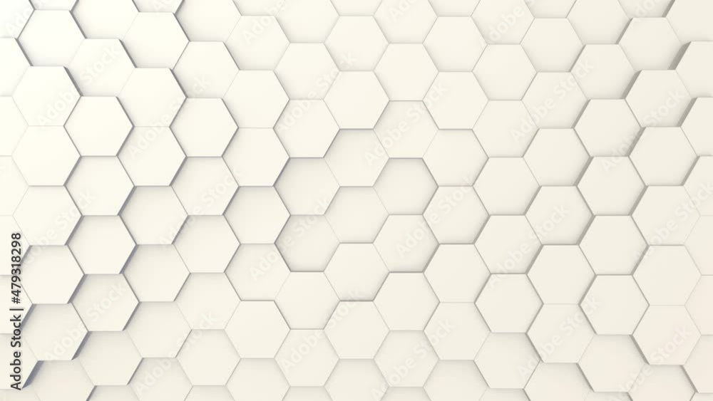 Digital geometric white mesh waving smoothly. Light futuristic hexagon pattern. Animation background. Digital geometric white mesh waving smoothly. Light futuristic hexagon pattern. Animation background.