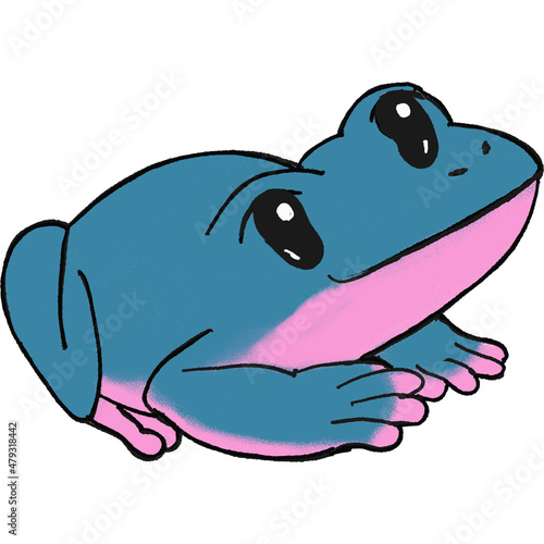 retro  manga comic style frog