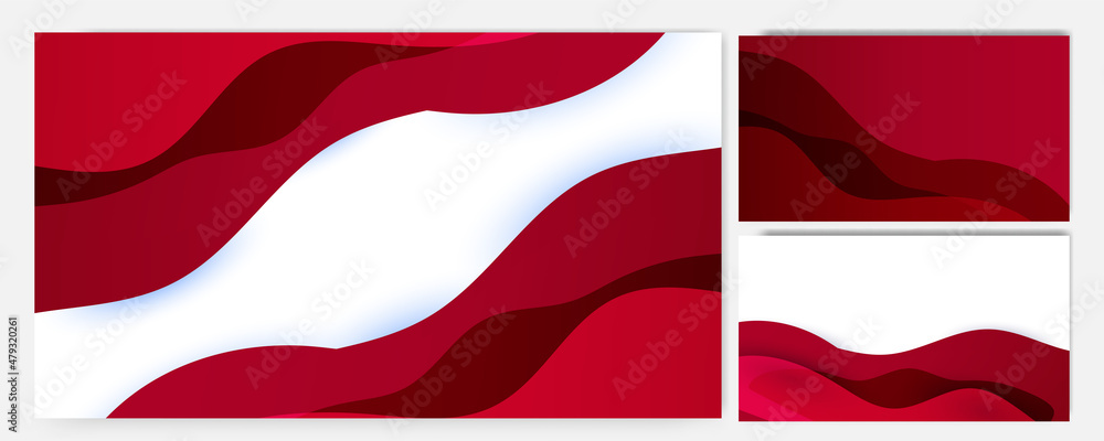 Naklejka premium wave white red Colorful abstract Design Banner