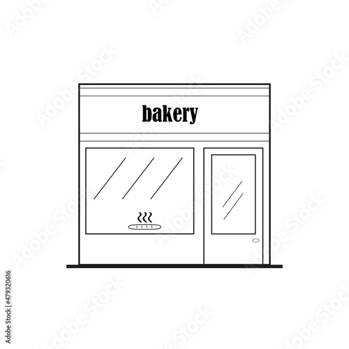 Store front bakery icon linear vector, flat design