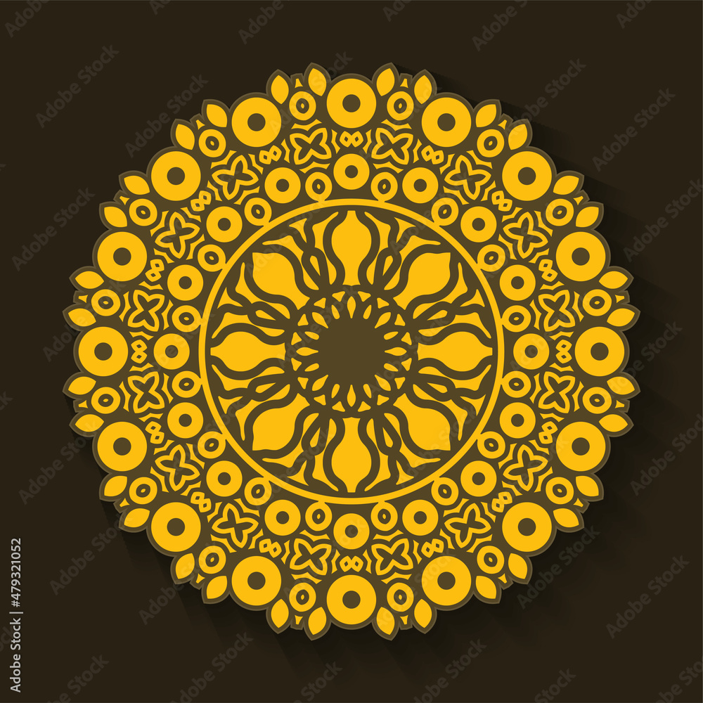 Mandala flat background design template