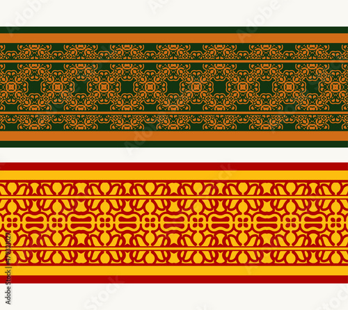 Henna banner border with colorful border