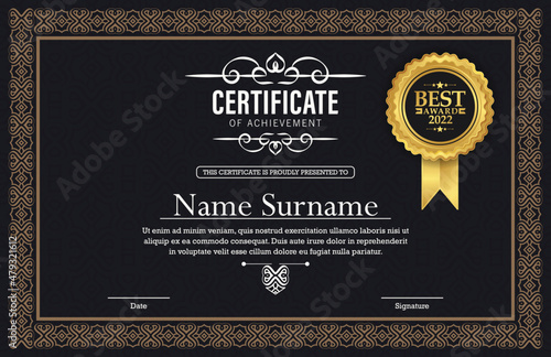 Achievement certificate best award diploma