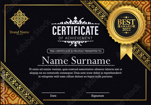 Achievement certificate best award diploma