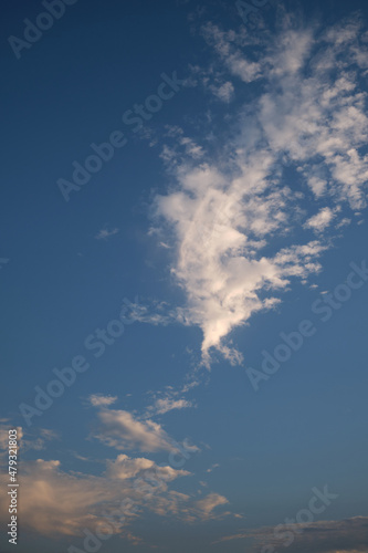 Beautiful blue sky and clouds background in sunset period