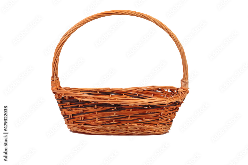 Wicker basket made of willow branches. Wicker basket made of willow branches.