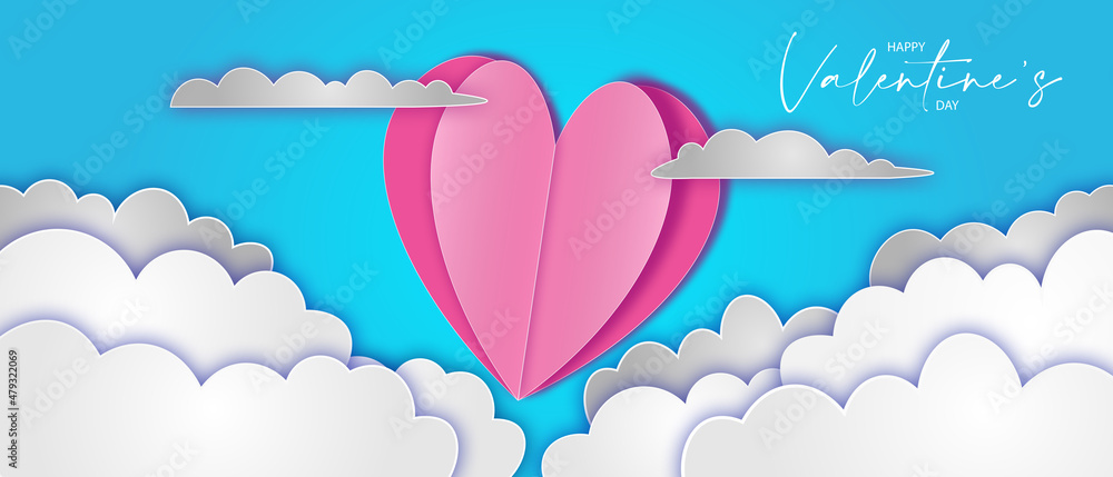 happy Valentine's day background with Heart Shaped Balloon happy Valentine's day background with Heart Shaped Balloon