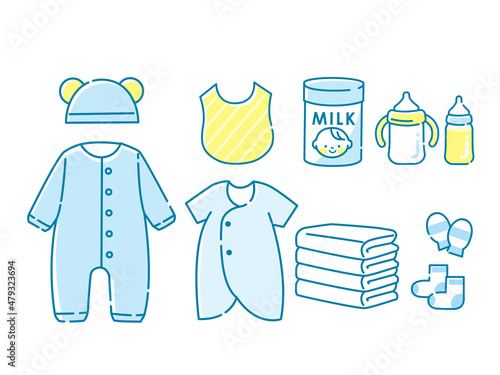 ベビー用品セットのイラスト素材